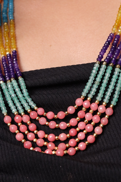 Multicolor Natural beads long necklace