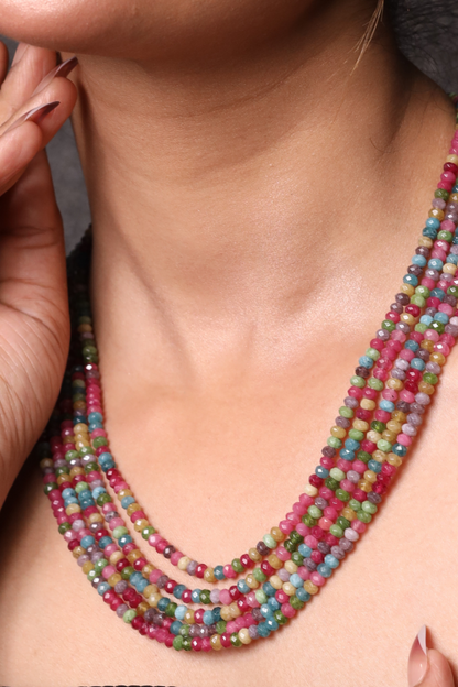 Multicolor onyx Five layer necklace