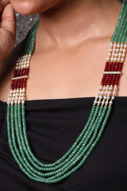 Mint Green onyx Five Layer Necklace