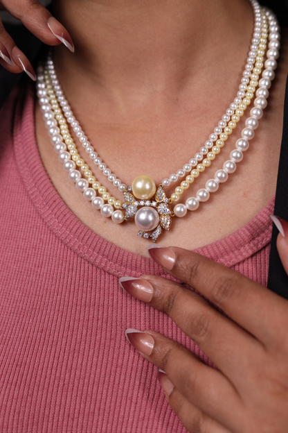 Pearls Layered  with Pendant Necklace