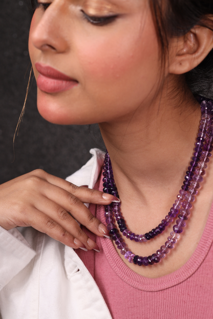 Amethyst Crystal shaded  Necklace