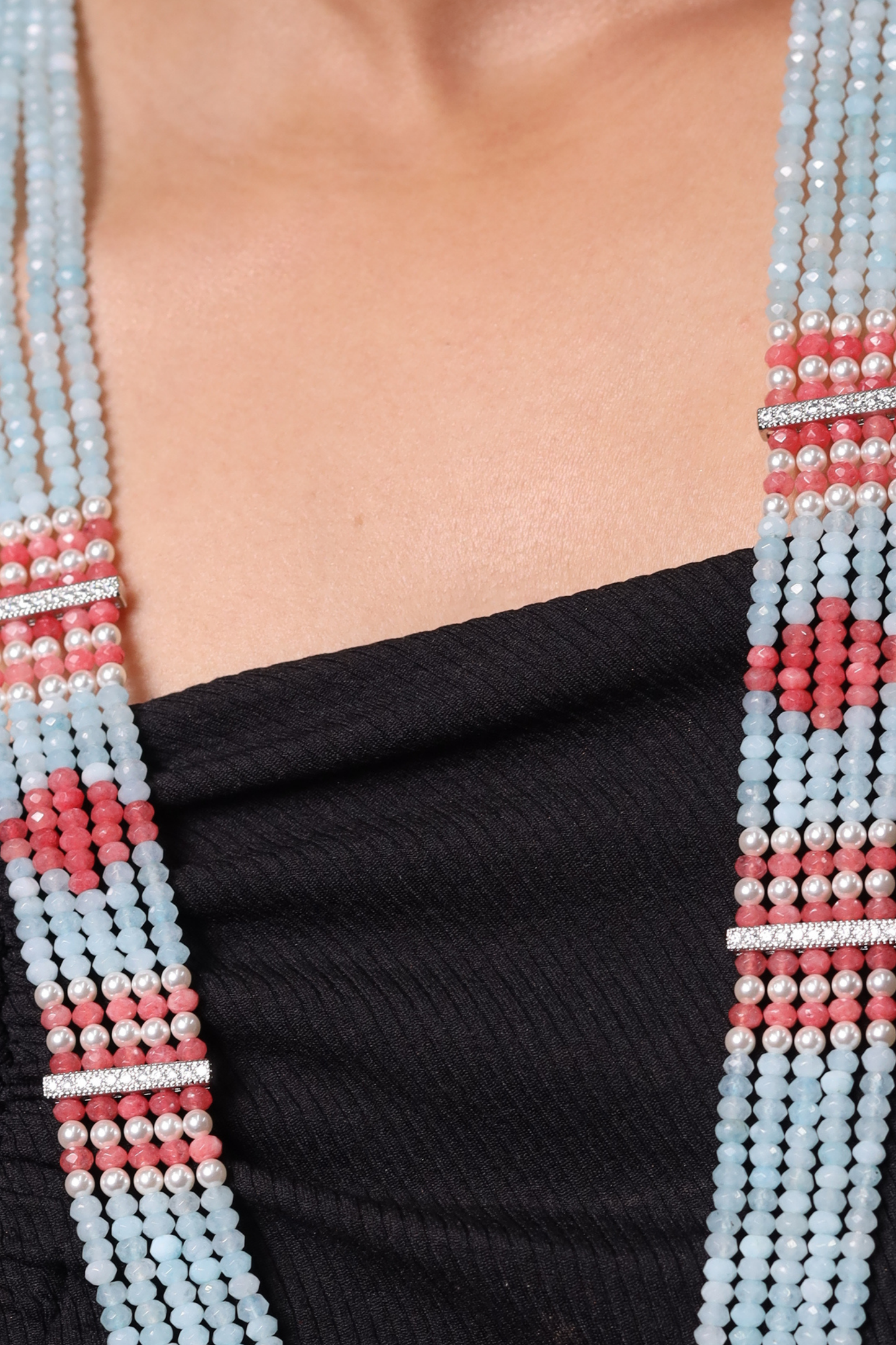 Sky Blue Onyx Beads Necklace