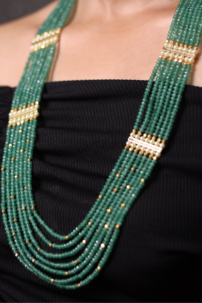 Mint Green Onyx Layered  Necklace