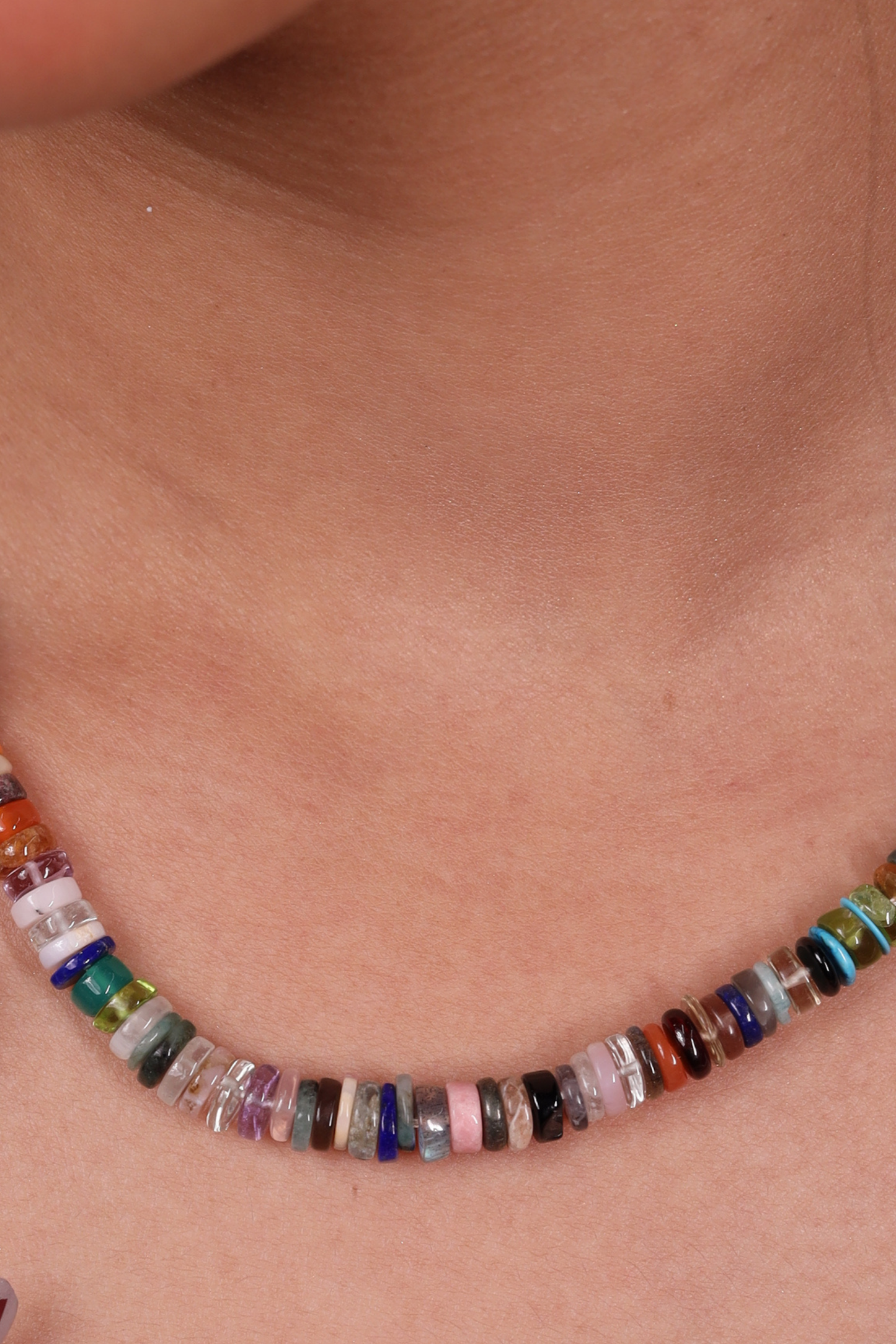 Multi Heishi cut  Natural Beads  Necklace