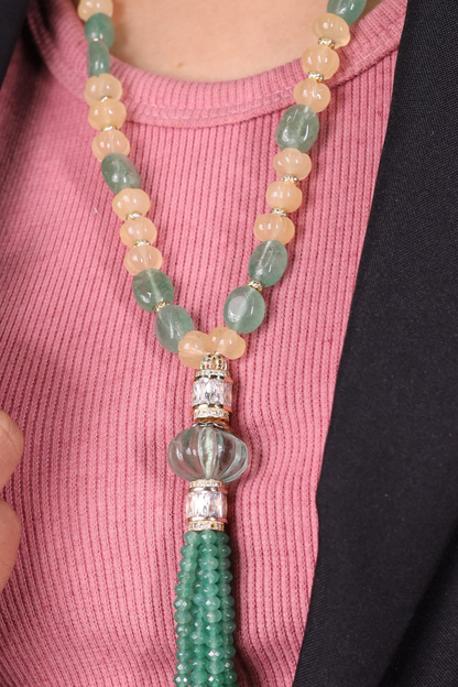 Yellow Aventurine & Green  contemporary Necklace