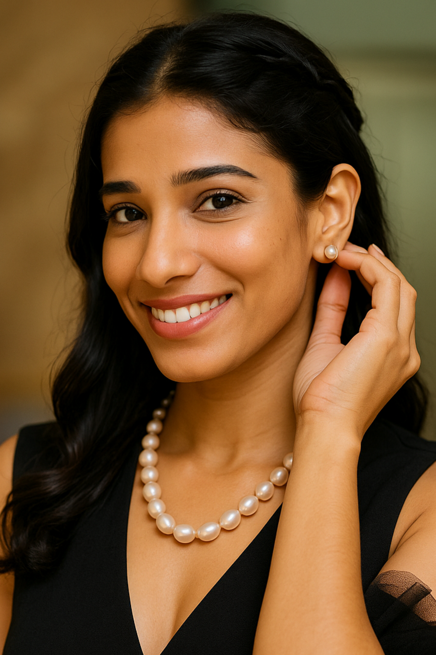 Elegant 7mm Real Pearls String Necklace