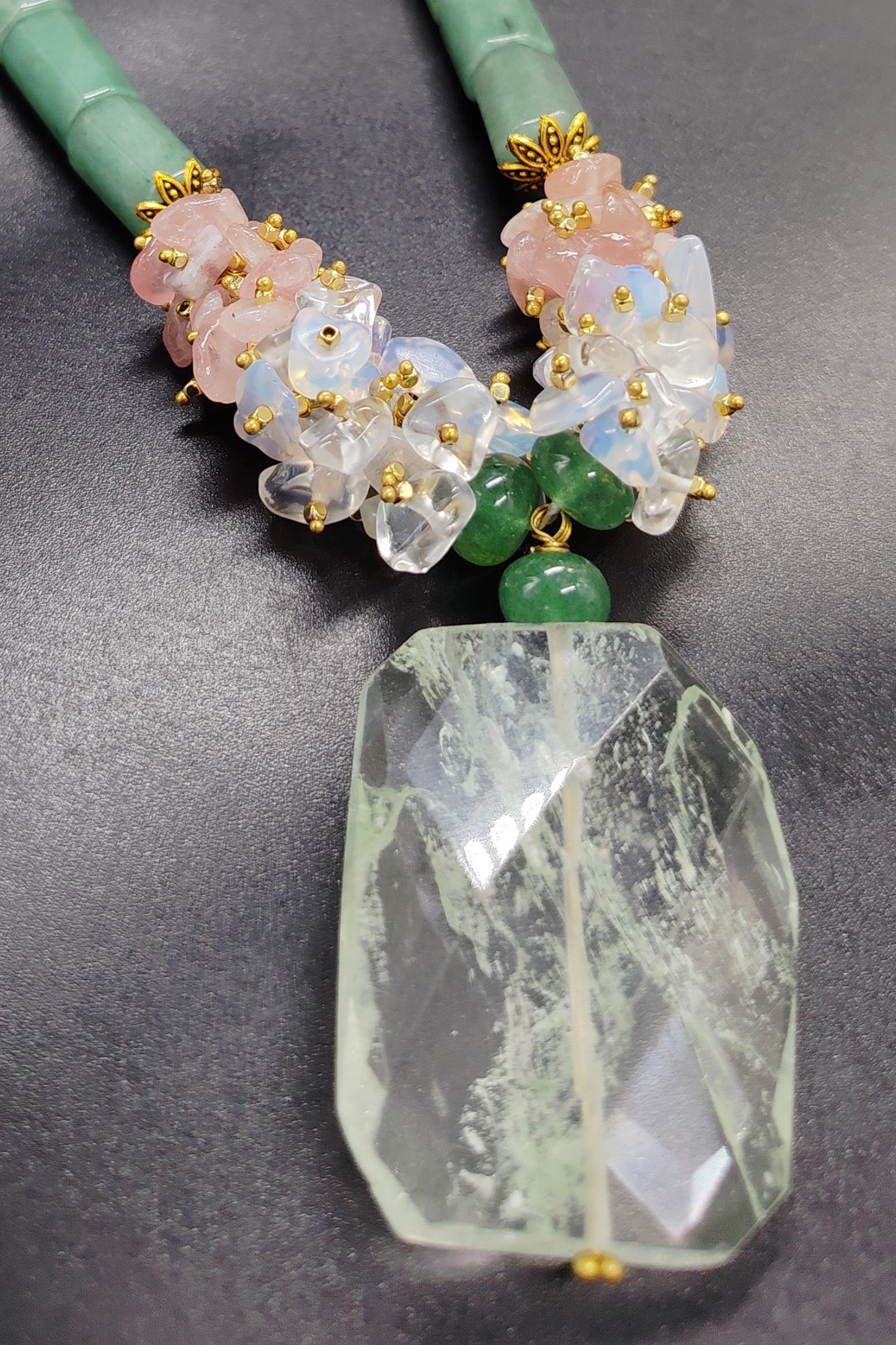 Embrace  Rhodolite Natural Stone Necklace