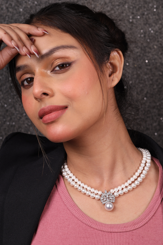 Elegant Pearls &  Pendant Necklace