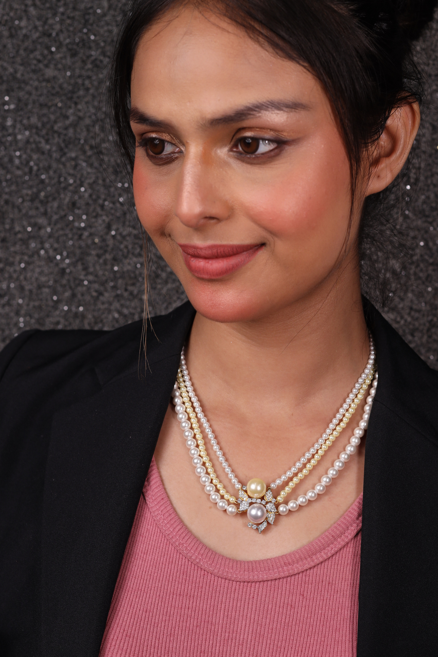 Pearls Layered  with Pendant Necklace