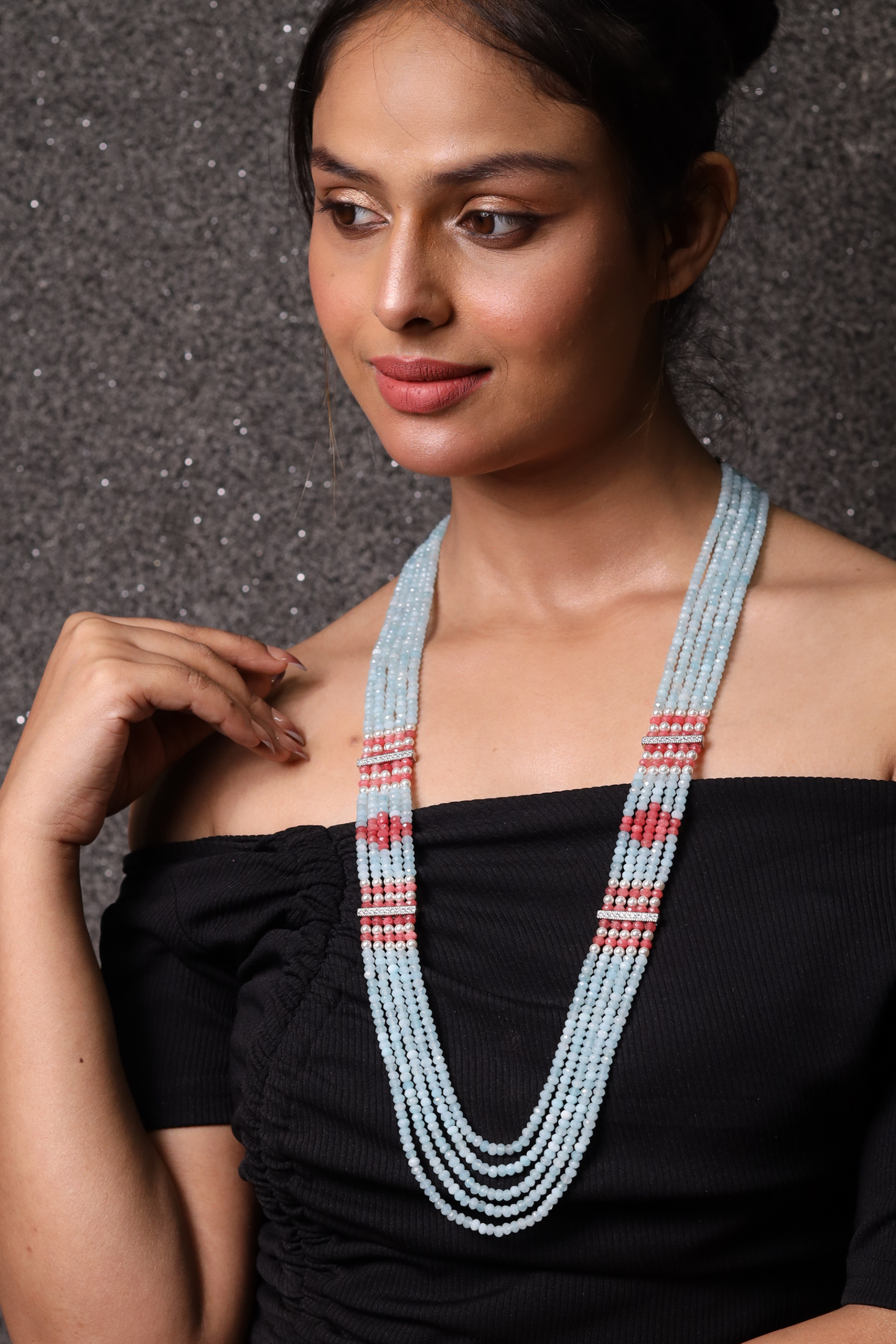 Sky Blue Onyx Beads Necklace