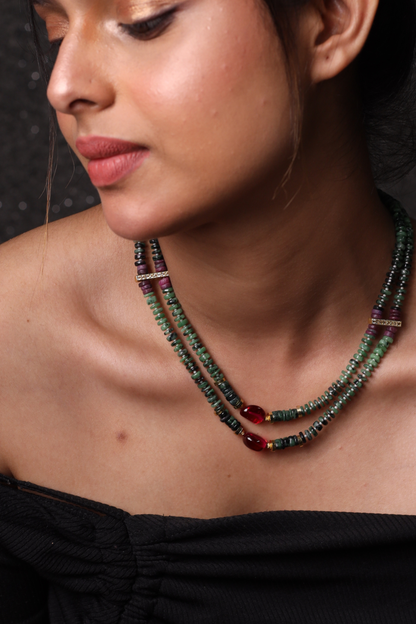 Ruby Zoisite Beads Necklace