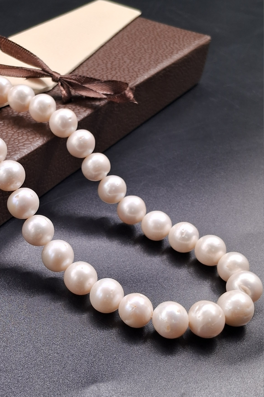Luxury Real Pearl Necklace – 12mm Statement Pearls