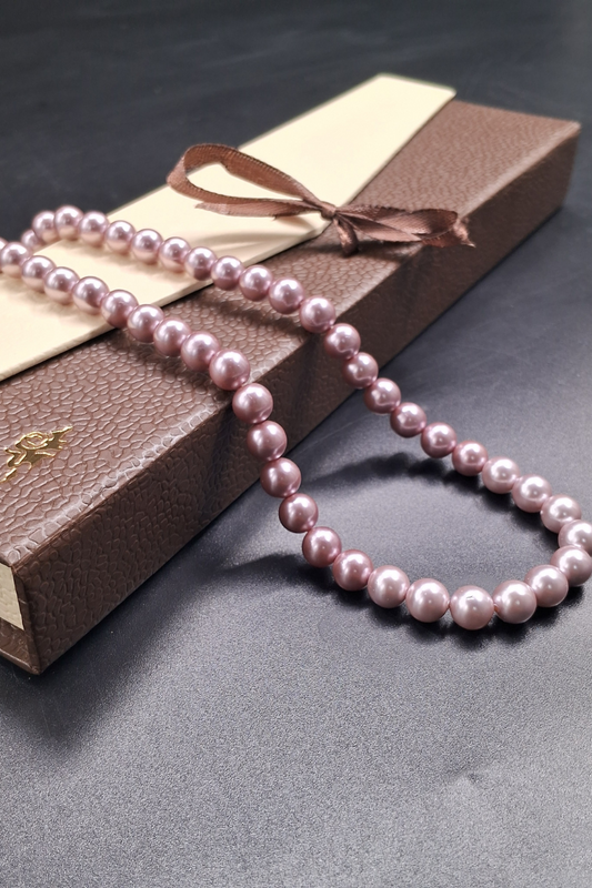 Elegant Shell Pearl  Necklace – 8mm Soft Shine Finish