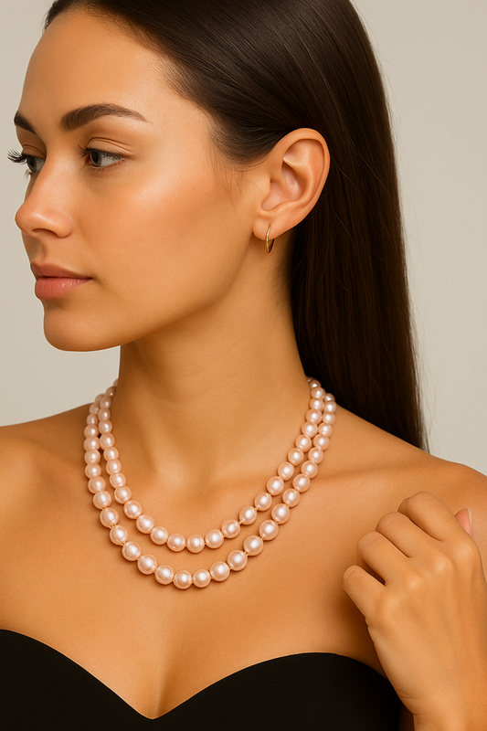 Natural PRCS Pearl Necklace – Elegant Multi-Strand Design