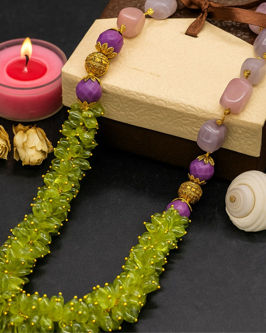 Lustrous Designer Peridot with Tumble Necklace