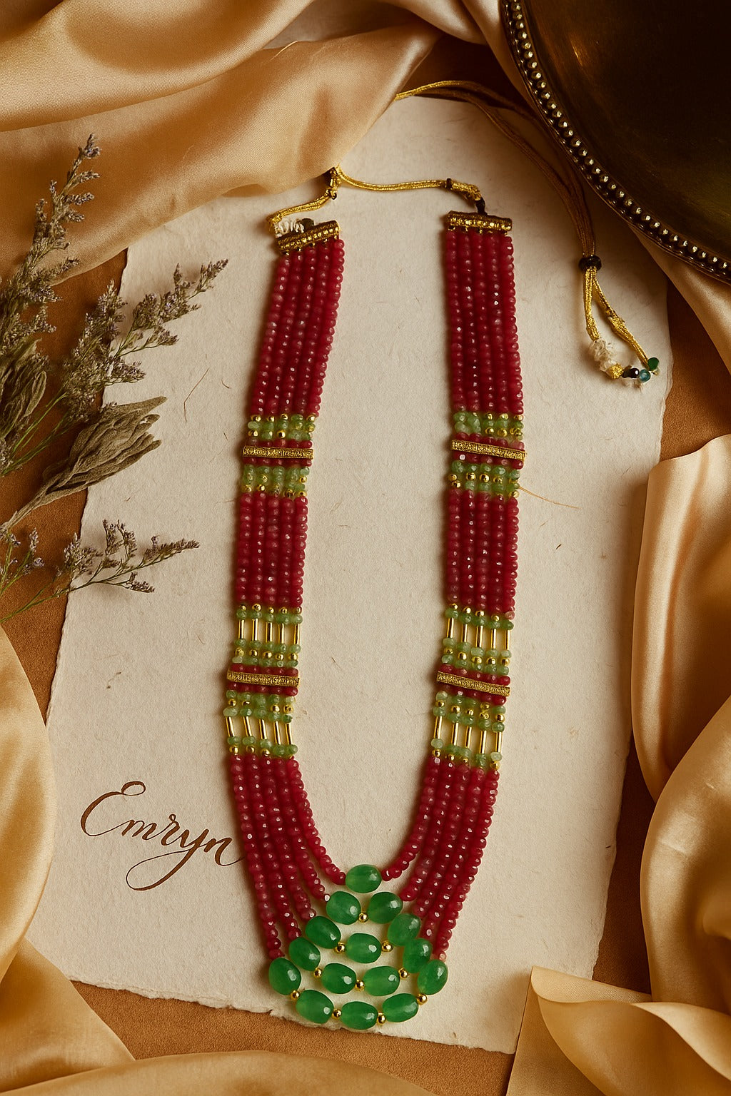 Eelegance In This Handcrafted Ruby Onyx Necklace