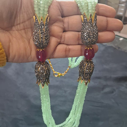 Delicately Handcrafted Mint Onyx Necklace